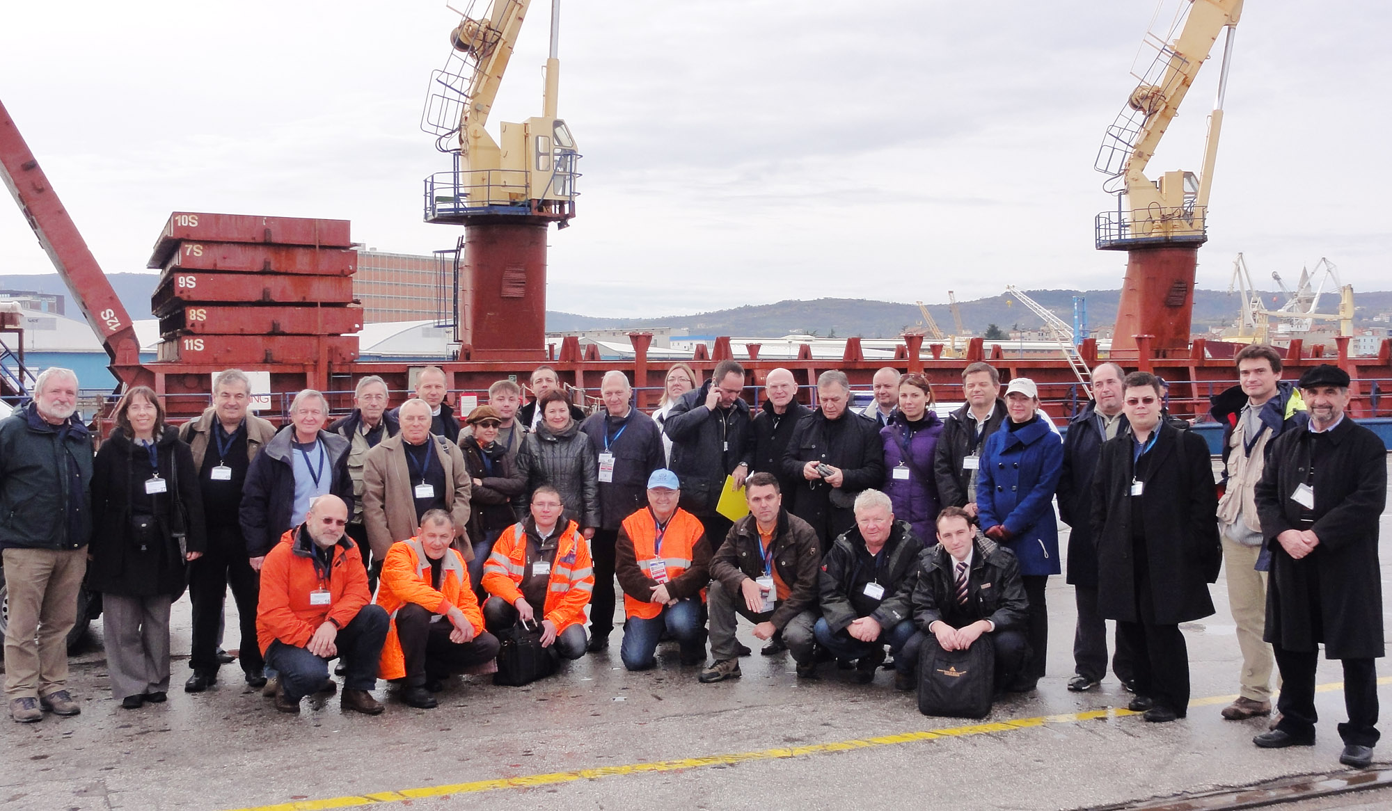 Международная команда участников проекта в порту Копер, Словения